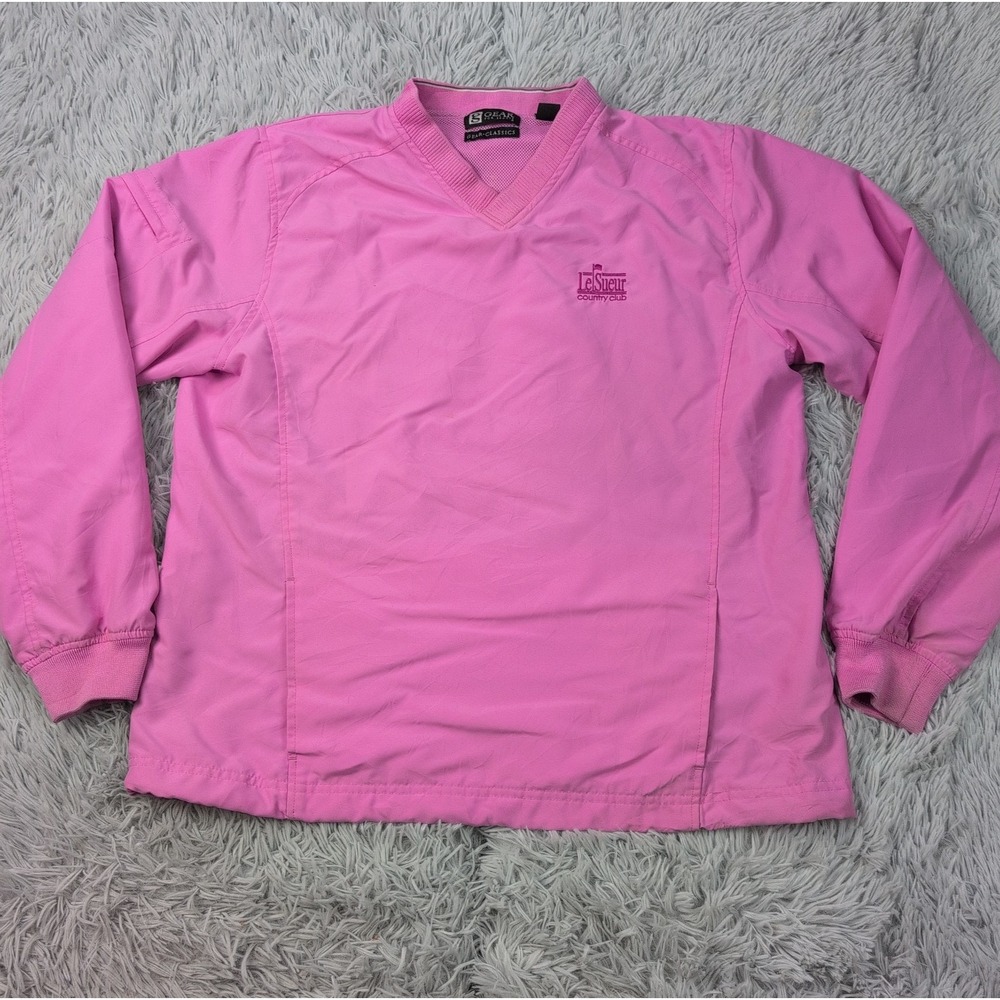 Gear Classics Jacket Womens M Pink Windbreaker Pockets Le Sueur Country Club